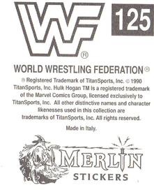 1990 Merlin WWF Superstars Stickers #125 Jimmy The Superfly Snuka Logo Back