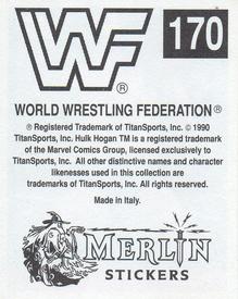 1990 Merlin WWF Superstars Stickers #170 Rowdy Roddy Piper Back