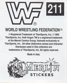 1990 Merlin WWF Superstars Stickers #211 Hillbilly Jim Puzzle Back