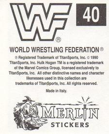 1990 Merlin WWF Superstars Stickers #40 The Texas Tornado Puzzle Back