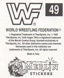 1990 Merlin WWF Superstars Stickers #49 Big Boss Man Puzzle Back