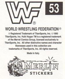 1990 Merlin WWF Superstars Stickers #53 Hacksaw Jim Duggan Puzzle Back