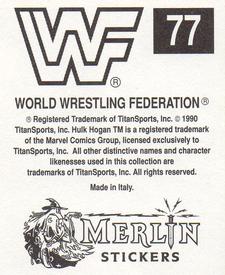 1990 Merlin WWF Superstars Stickers #77 Demolition Puzzle Back