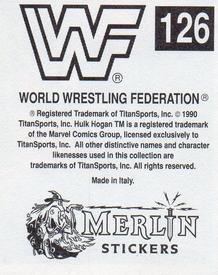 1990 Merlin WWF Superstars Stickers #126 Superfly Jimmy Snuka Puzzle Back