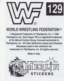 1990 Merlin WWF Superstars Stickers #129 Superfly Jimmy Snuka Puzzle Back