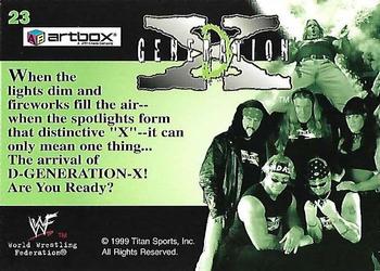 1999 Artbox WWF Lenticular Action #23 D-Gen-X Arrives! Back