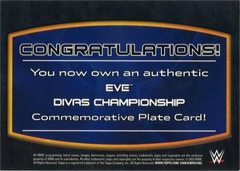 2015 Topps WWE - Commemorative Championship Plates #NNO Eve Back