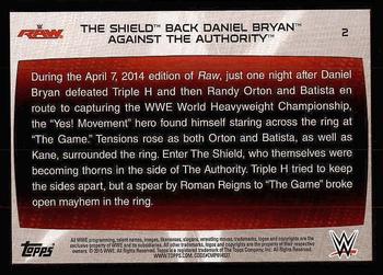 2015 Topps WWE Road to Wrestlemania #2 The Shield Back