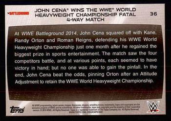 2015 Topps WWE Road to Wrestlemania #36 John Cena Back