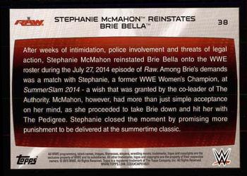2015 Topps WWE Road to Wrestlemania #38 Stephanie McMahon / Brie Bella Back