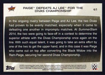 2015 Topps WWE Road to Wrestlemania #41 Paige Back