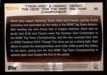 2015 Topps WWE Road to Wrestlemania #92 Tyson Kidd / Cesaro Back