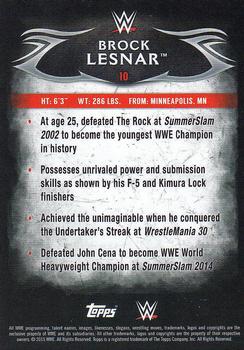 2015 Topps WWE Undisputed #10 Brock Lesnar Back