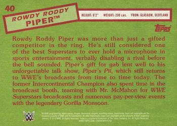 2015 Topps WWE Heritage #40 Rowdy Roddy Piper Back