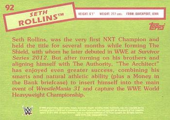2015 Topps WWE Heritage #92 Seth Rollins Back