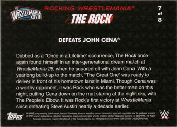2015 Topps WWE Road to Wrestlemania - The Rock Rocking WrestleMania #7 Defeats John Cena Back