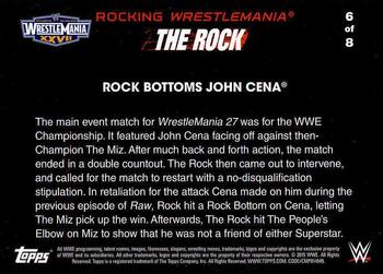 2015 Topps WWE Road to Wrestlemania - The Rock Rocking WrestleMania #6 Rock Bottoms John Cena Back