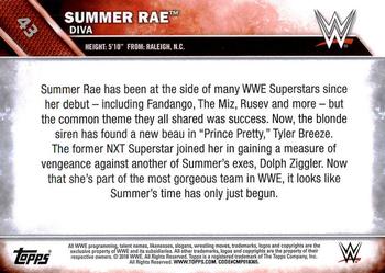 2016 Topps WWE #43 Summer Rae Back