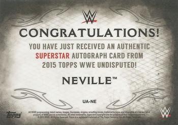 2015 Topps WWE Undisputed - Autographs Black #UA-NE Neville Back