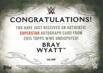 2015 Topps WWE Undisputed - Autographs Purple #UA-BW Bray Wyatt Back