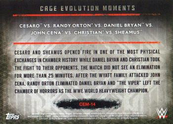 2015 Topps WWE Undisputed - Cage Evolution Moments Purple #CEM-14 Randy Orton / Daniel Bryan / John Cena / Cesaro / Christian / Sheamus Back