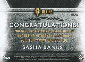 2015 Topps WWE Undisputed - NXT In Line Autographs Purple #NA-SB Sasha Banks Back