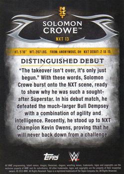 2015 Topps WWE Undisputed - NXT Prospects Black #NXT-13 Solomon Crowe Back