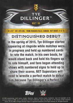 2015 Topps WWE Undisputed - NXT Prospects Black #NXT-18 Tye Dillinger Back