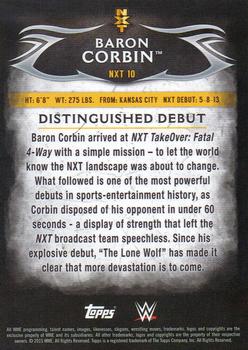 2015 Topps WWE Undisputed - NXT Prospects Gold #NXT-10 Baron Corbin Back