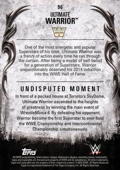 2016 Topps WWE Undisputed #96 Ultimate Warrior Back