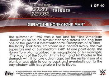 2016 Topps WWE Road to Wrestlemania - Dusty Rhodes Tribute #1 Defeats The Honky Tonk Man Back