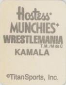 1987 Hostess Munchies WWF Wrestlemania Stickers #NNO Kamala Back