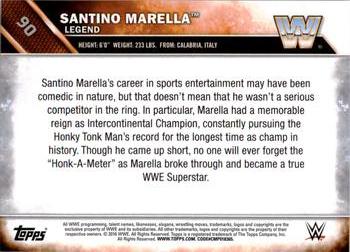 2016 Topps WWE - Bronze #90 Santino Marella Back