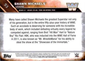 2016 Topps WWE - Bronze #93 Shawn Michaels Back