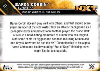 2016 Topps WWE - NXT #6 Baron Corbin Back