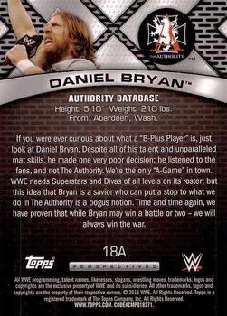 2016 Topps WWE - Authority Database #18A Daniel Bryan Back