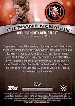 2016 Topps WWE - Anti-Authority Ring Report #2AA Stephanie McMahon Back