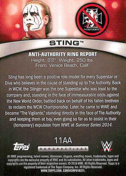 2016 Topps WWE - Anti-Authority Ring Report #11AA Sting Back