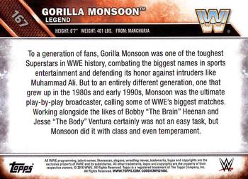 2016 Topps WWE Then Now Forever #167 Gorilla Monsoon Back