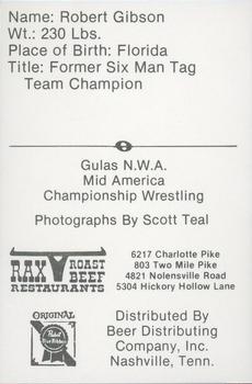 1979 Gulas/Rax Roast Beef Championship Wrestling #NNO Robert Gibson Back
