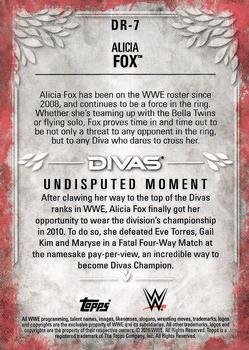 2016 Topps WWE Undisputed - Divas Revolution #DR-7 Alicia Fox Back