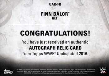 2016 Topps WWE Undisputed - Autographed Relic Bronze #UAR-FB Finn Bálor Back