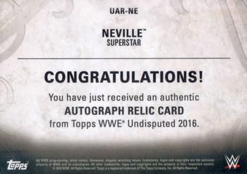 2016 Topps WWE Undisputed - Autographed Relic Bronze #UAR-NE Neville Back