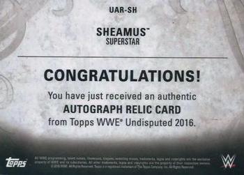 2016 Topps WWE Undisputed - Autographed Relic Bronze #UAR-SH Sheamus Back