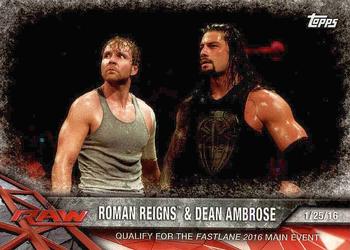 2017 Topps WWE Road To Wrestlemania #18 Roman Reigns / Dean Ambrose Front