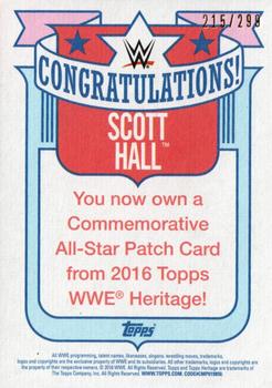 2016 Topps WWE Heritage - Commemorative All-Star Patches #NNO Scott Hall Back