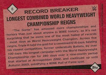 2016 Topps WWE Heritage - Record Breakers #6 Triple H Back