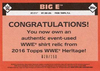 2016 Topps WWE Heritage - Swatch Shirt Relic Bronze #NNO Big E Back