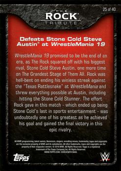 2016 Topps WWE Heritage - The Rock Tribute #25 The Rock Back