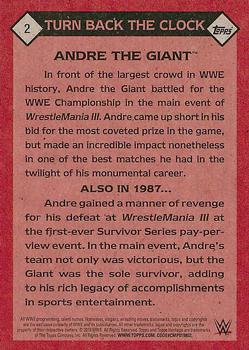 2016 Topps WWE Heritage - Turn Back the Clock #2 Andre The Giant Back